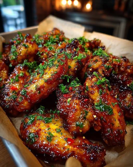 Sticky Spicy Honey Wings with Garlic Butter Recipe
