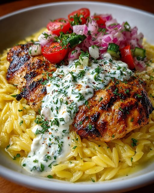 Orzo Bowl with Whipped Garlic Feta Sauce Recipe