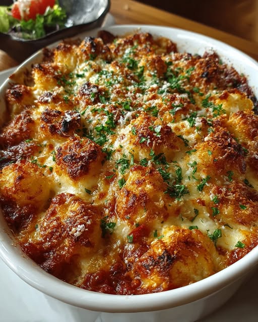 Cheesy Baked Gnocchi with Crispy Topping Recipe