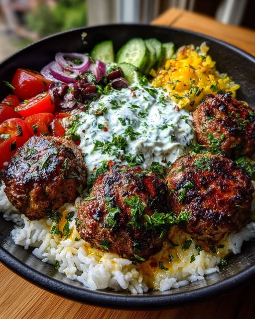 Rice Bowl with Tzatziki & Fresh Veggies Recipe - Recipe Image