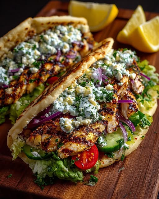 read Wraps with Creamy Garlic Feta Sauce Recipe - Recipe Image