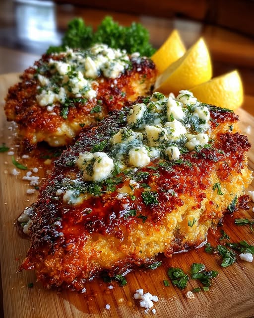 Once chicken is cooked, drizzle with hot honey lemon glaze and sprinkle crumbled feta over the top Recipe