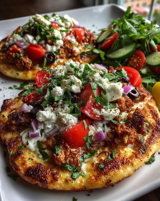 en Flatbread with Lemon Honey Feta Cream Recipe - Recipe Image