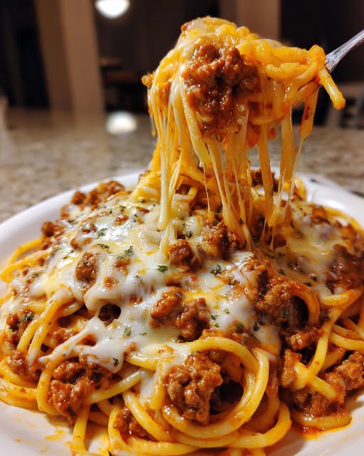 ghetti in Creamy Parmesan Marinara Sauce Recipe