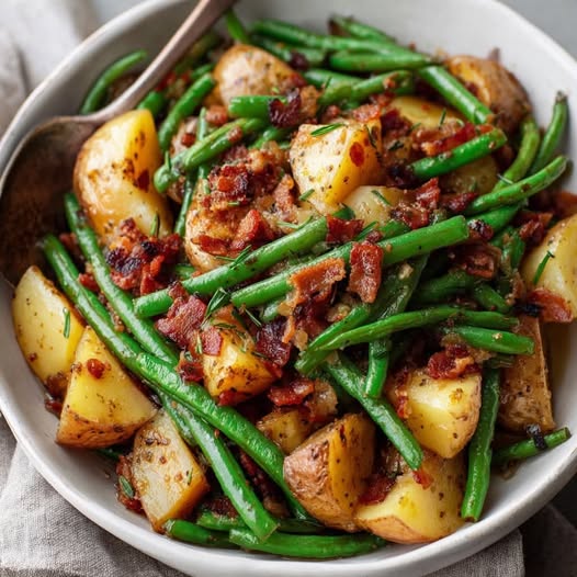 Green Beans and Potatoes with Bacon Recipe - Recipe Image