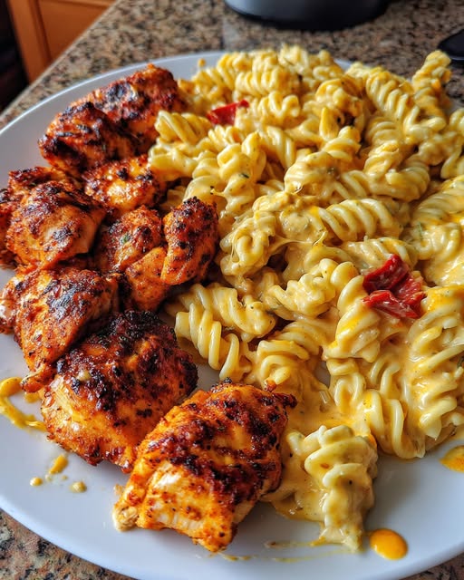 Cajun Ranch Chicken Rotini Smothered in Creamy Cheese Sauce Recipe - Recipe Image