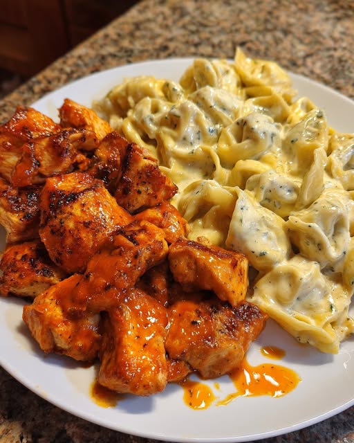 Buffalo Chicken with Provolone Cream Tortellini Recipe - Recipe Image