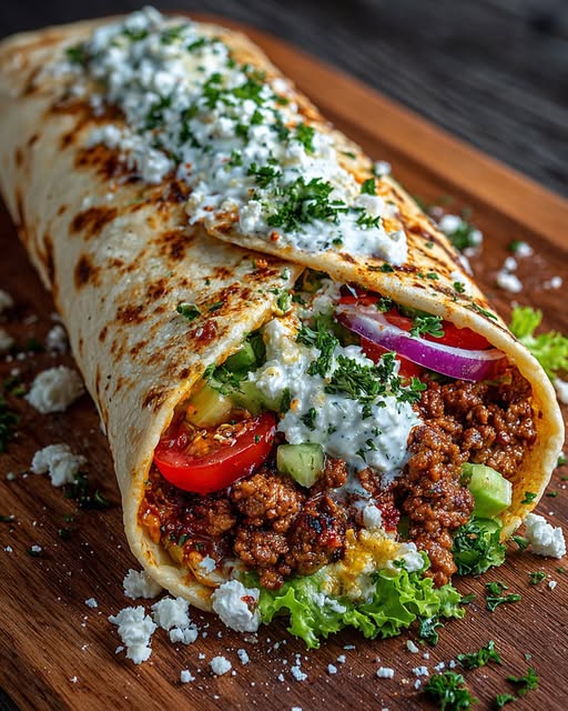 y Wrap with Spicy Lemon Honey Feta Cream Recipe