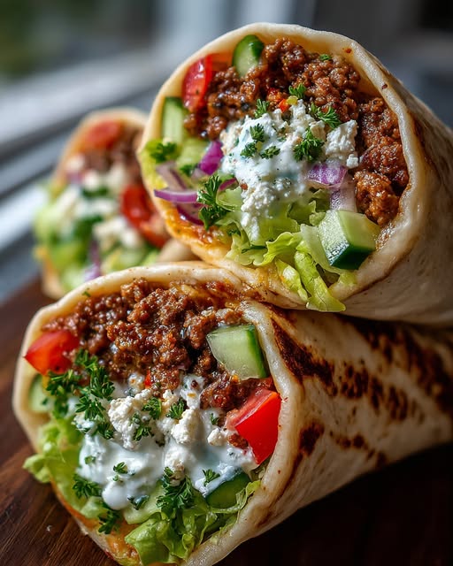 Wrap with Spicy Garlic Honey Feta Cream Recipe - Recipe Image