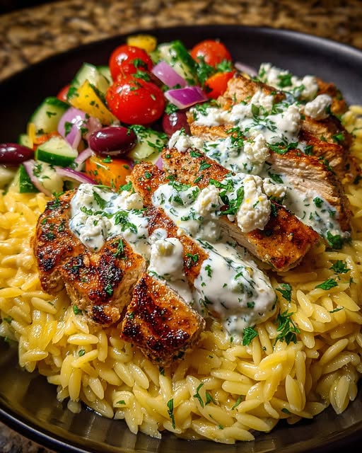 Orzo Bowl with Whipped Feta Yogurt Sauce Recipe