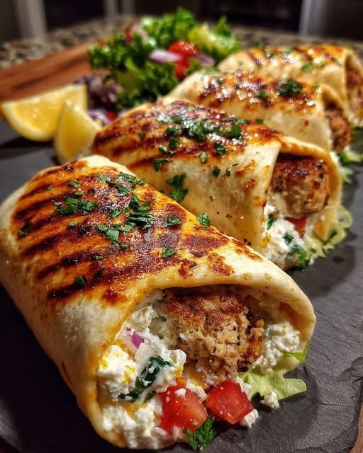 Wrap with Whipped Spicy Lemon Honey Feta Recipe