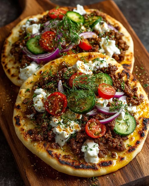 Flatbread with Dill Hot Honey Feta Cream Recipe