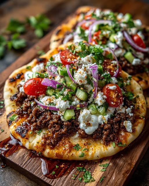 latbread with Spicy Hot Honey Feta Cream Recipe - Recipe Image