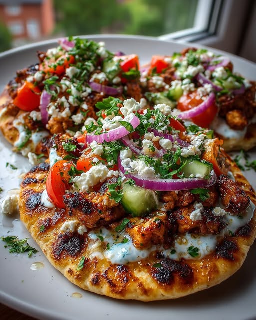 cken Flatbread with Hot Honey Feta Cream Recipe - Recipe Image