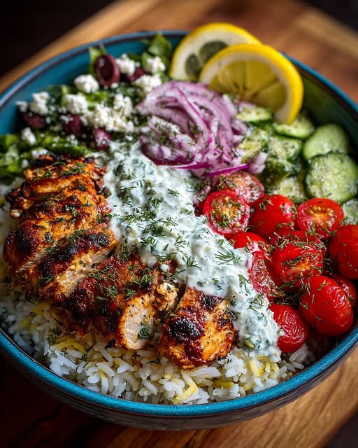 en Power Bowl with Lemon Tzatziki & Feta Recipe