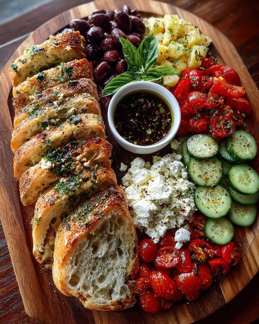 Rustic Mediterranean Bread and Feta Mezze Board Recipe