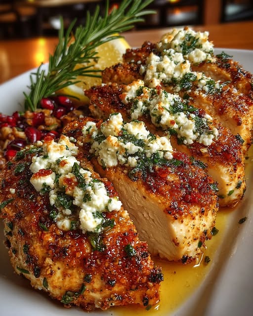emon Feta Chicken with Garlic Herb Crust Recipe