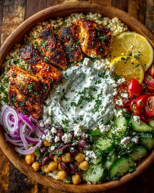 Power Bowl with Whipped Feta & Tzatziki Recipe - Recipe Image