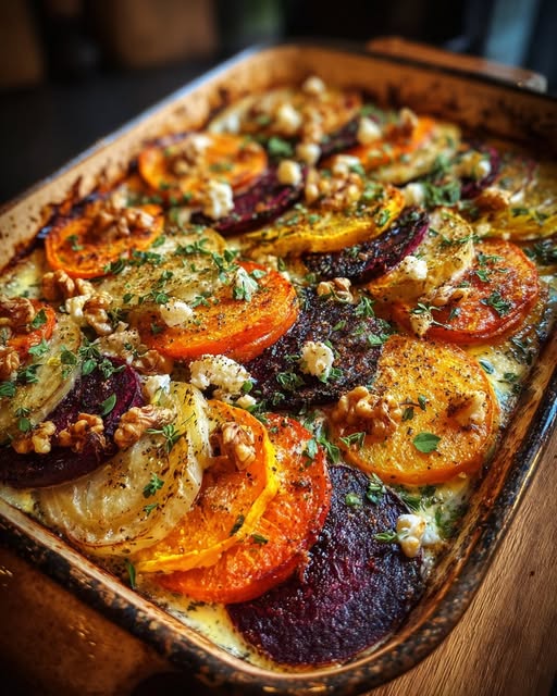 Sweet Potato & Feta Gratin with Walnuts Recipe