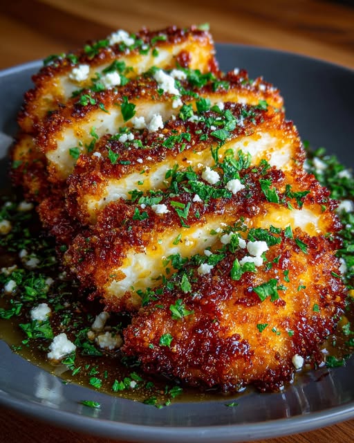 Crispy Hot Honey Lemon Feta Chicken Recipe - Recipe Image