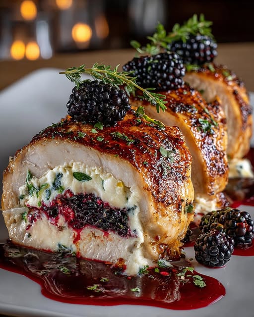 Blackberry Cream Cheese Stuffed Chicken Breast Recipe
