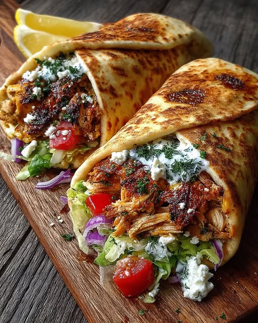Greek Chicken Gyro Wrap with Hot Honey Dill Feta Recipe - Recipe Image