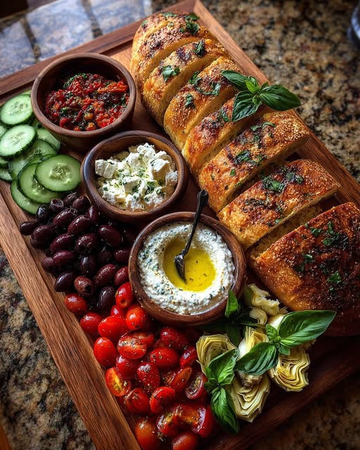 Rustic Mediterranean Bread & Antipasto Platter Recipe - Recipe Image