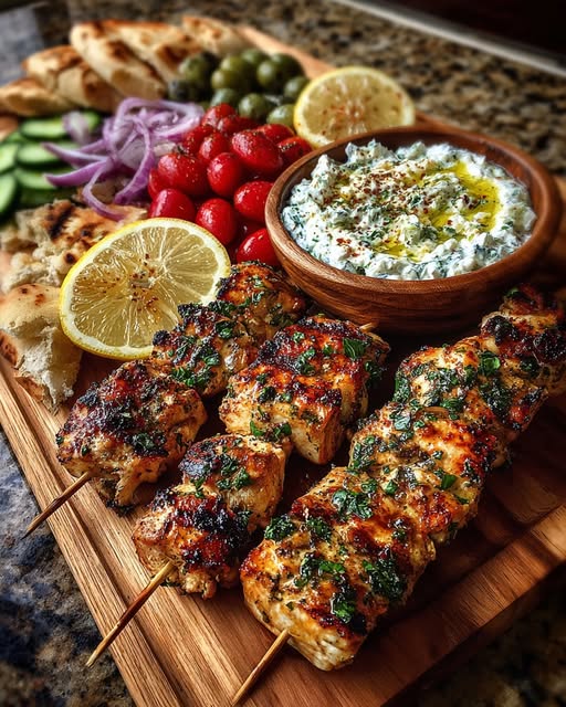 vlaki Grazing Board with Garlic Feta Dip Recipe - Recipe Image