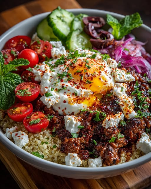 f Bowl with Spicy Lemon Honey Feta Cream Recipe - Recipe Image