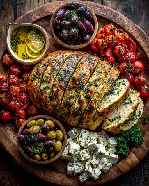 Rustic Mediterranean Bread & Olive Platter Recipe - Recipe Image
