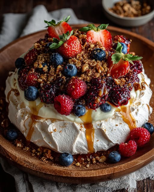 h Mixed Berry Compote and Walnut Crumble Recipe - Recipe Image