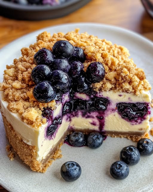 Blueberry Crumble Cheesecake Recipe - Recipe Image