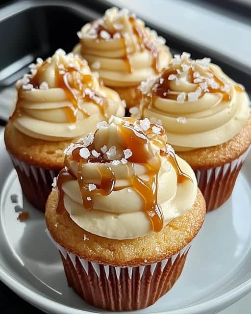Salted Caramel Cream Cheese Cupcakes Recipe - Recipe Image