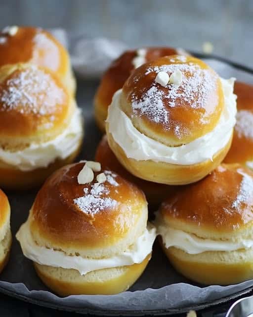Vanilla Cream Filled Buns Recipe - Recipe Image