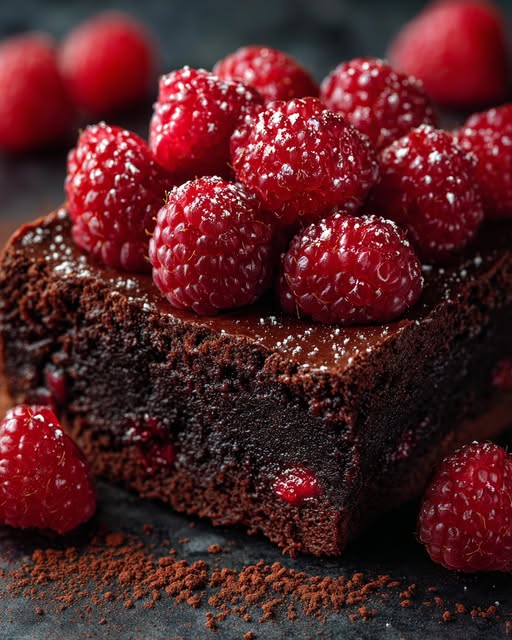 Raspberry No-Bake Brownie Recipe - Recipe Image