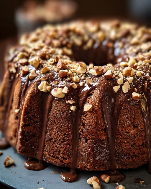 Decadent Hazelnut Espresso Cake with Chocolate Glaze ** Recipe