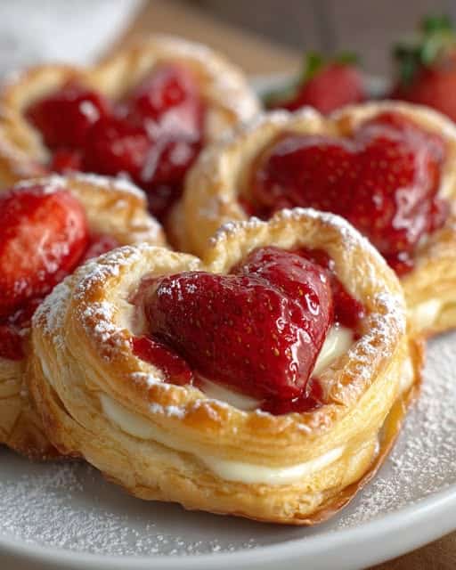 Strawberry Puff Pastry Danishes Recipe - Recipe Image