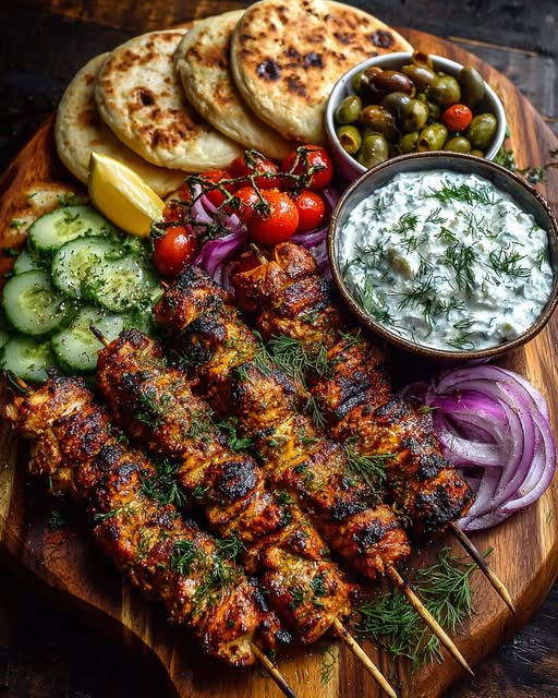 vlaki Grazing Board with Yogurt Feta Dip Recipe