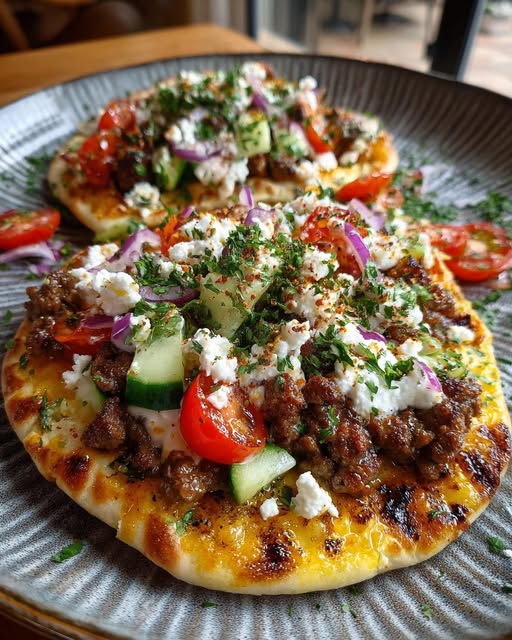 atbread with Garlic Hot Honey Feta Cream Recipe