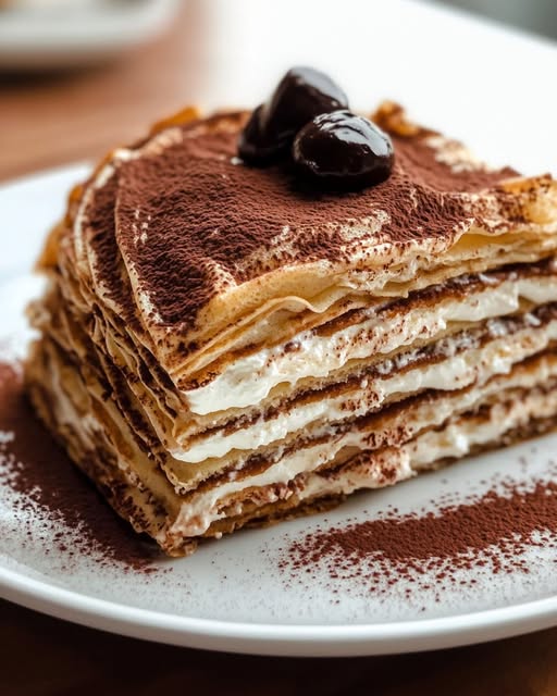 Tiramisu Crepe Cake Recipe - Recipe Image