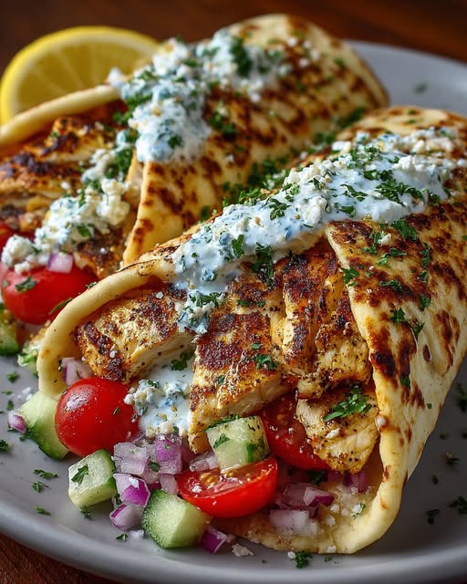 ita Wraps with Whipped Garlic Feta Sauce Recipe - Recipe Image