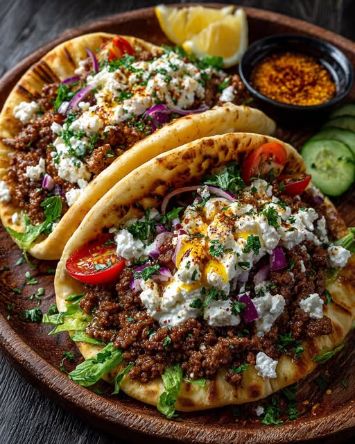 ef Pita with Garlic Hot Honey Feta Cream Recipe