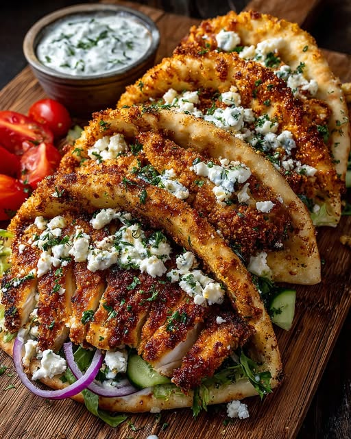 Chicken Pita with Garlic Yogurt Drizzle Recipe - Recipe Image