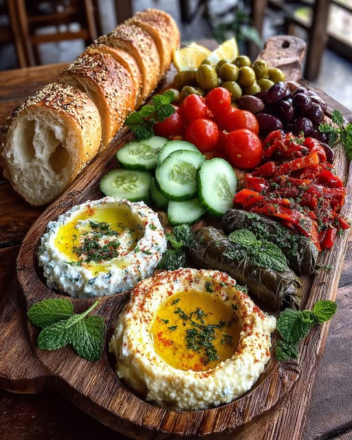 Mediterranean Tapas Board with Creamy Dips Recipe - Recipe Image