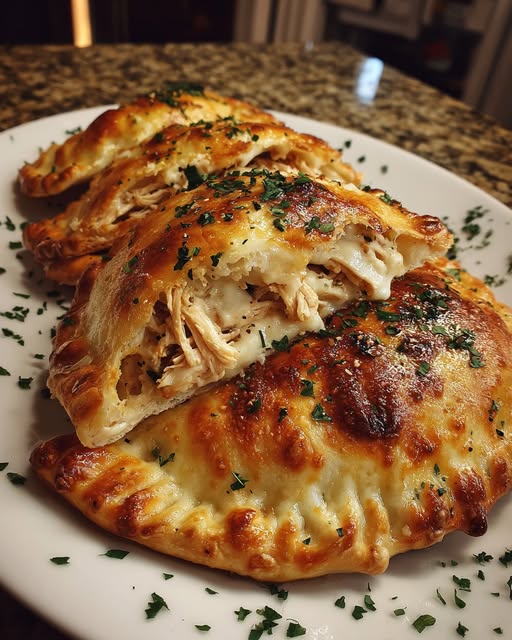 Crispy Cheesy Chicken Alfredo Air Fryer Calzones Recipe
