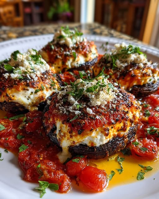 Feta Cheese-Stuffed Portobello Lasagna Recipe - Recipe Image