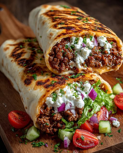 eef Wrap with Spicy Hot Honey Feta Sauce Recipe - Recipe Image