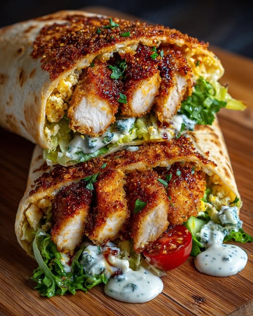 Wrap with Whipped Garlic Yogurt Drizzle Recipe - Recipe Image