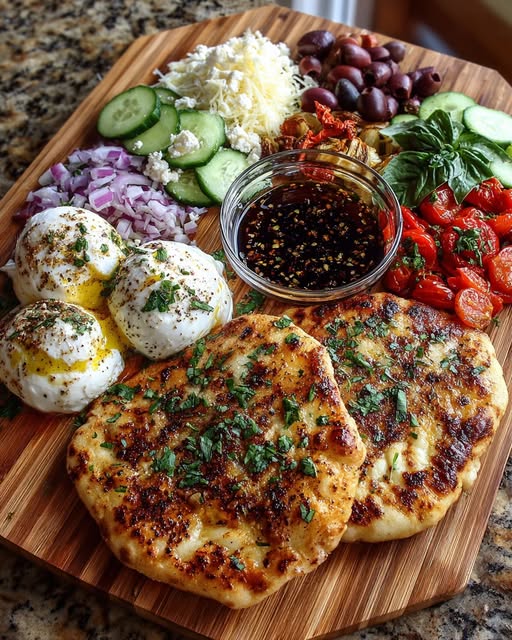 Rustic Mediterranean Flatbread and Burrata Board Recipe