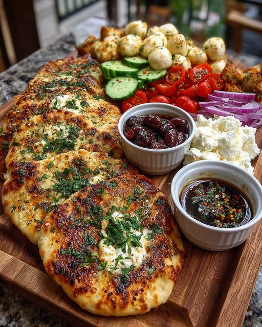 Rustic Mediterranean Flatbread and Feta Board Recipe - Recipe Image